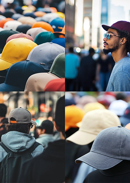 Custom baseball caps, trucker hats, snapbacks, and bucket hats by NACO VOGUE