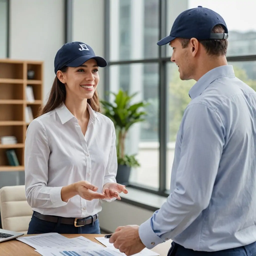 company's branded cap